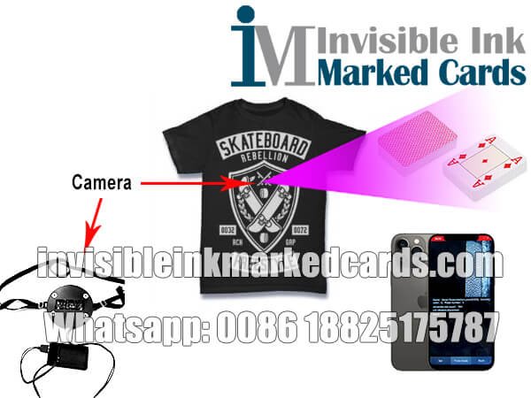 T-shirt external camera for poker analyzer